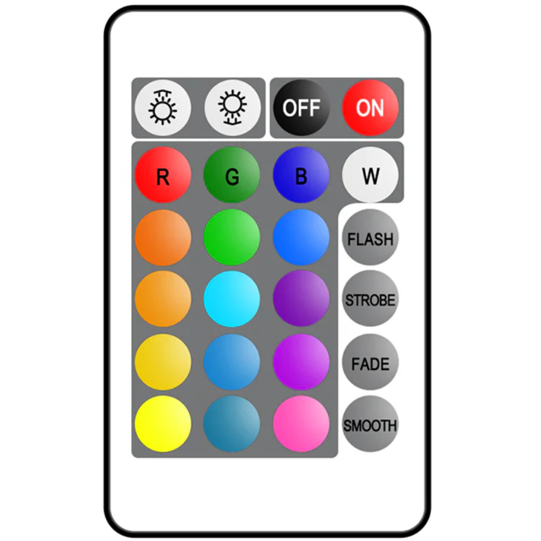 16 RGB Colors + Remote Control
