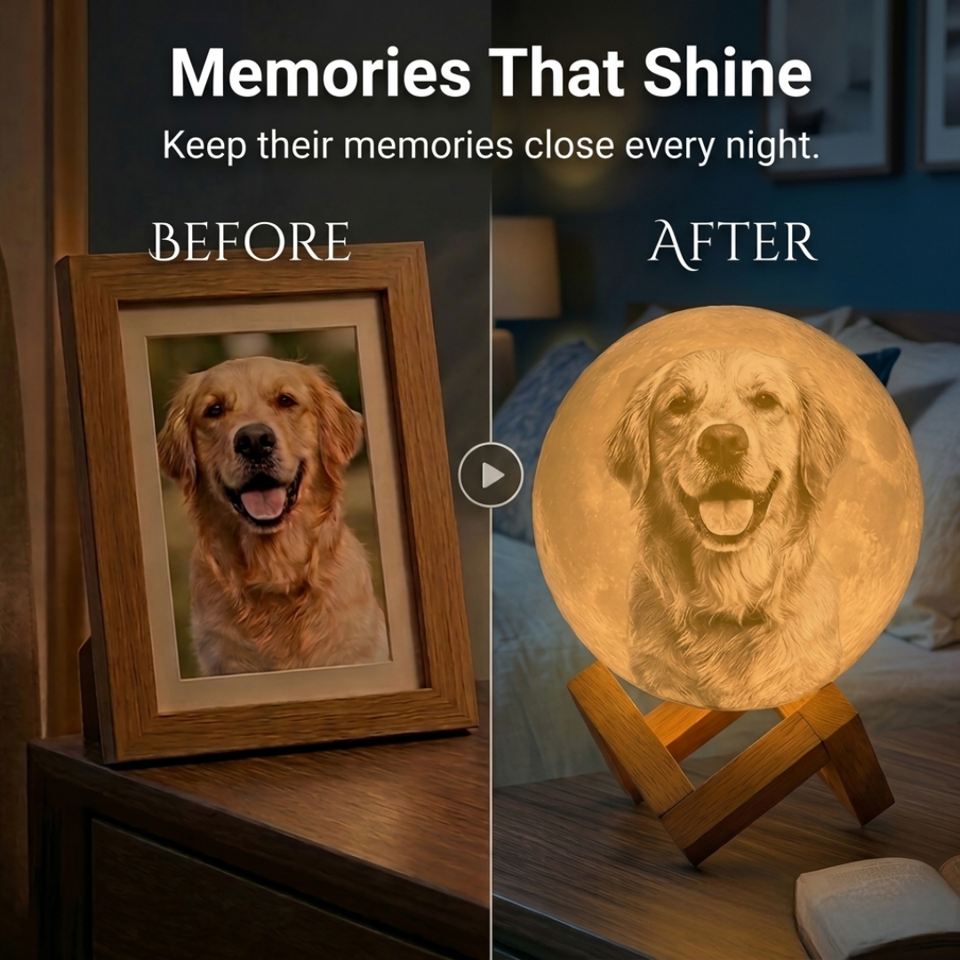 Custom Photo & Text Moon Lamp