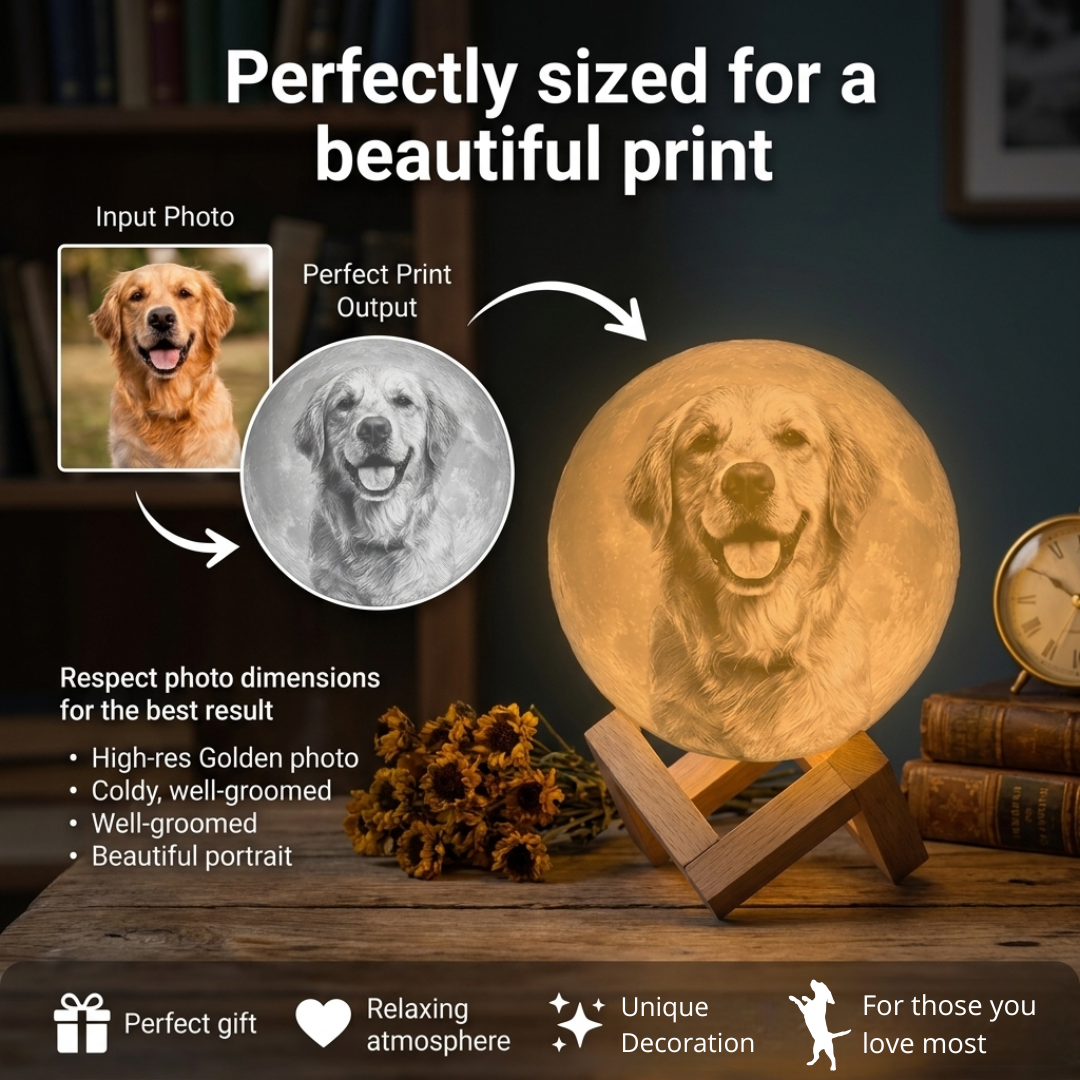 Custom Photo & Text Moon Lamp